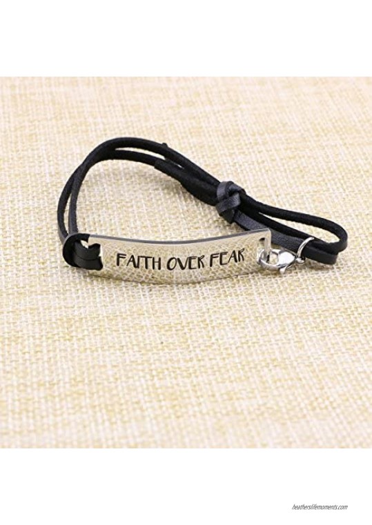 Yiyang Bracelets for Women Inspirational Gift for Her Cuff Bangle Engraved Motivational Message