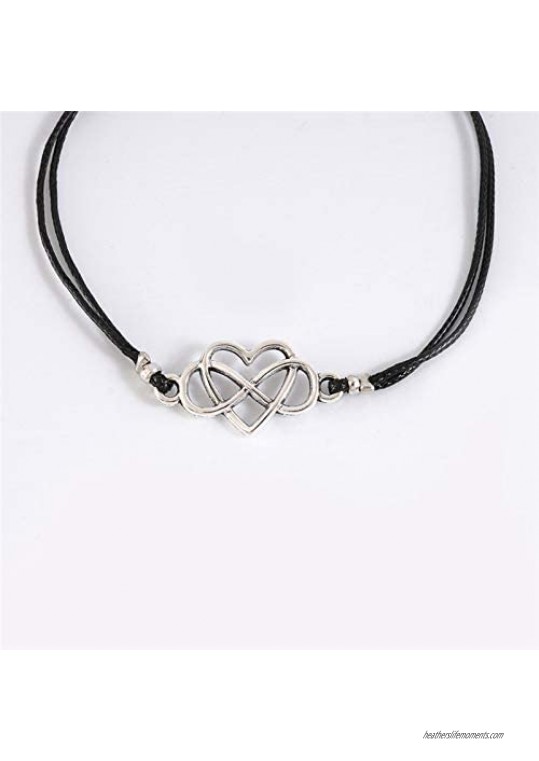 2Pcs Moon&Sun/Heart/Sun Flower/Infinite Heart Adjustable Long Distance Matching Bracelets for Couples & Friendship