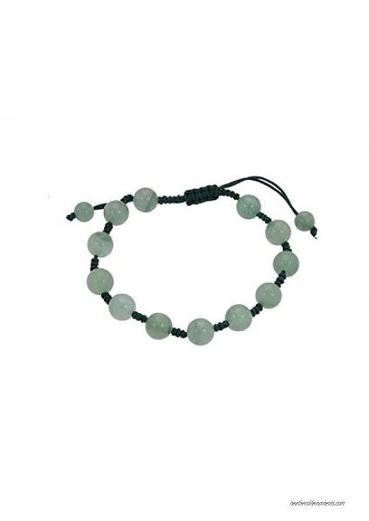 Adjustable Macrame Genuine Natural Jade Bracelet.