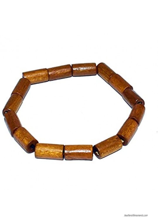 COLORFUL BLING 8Pcs Handmade Natural Wood Bead Bracelet for Men Women Elastic Stretch Meditation Tibetan Buddha Bracelet Bangle Prayer Jewelry