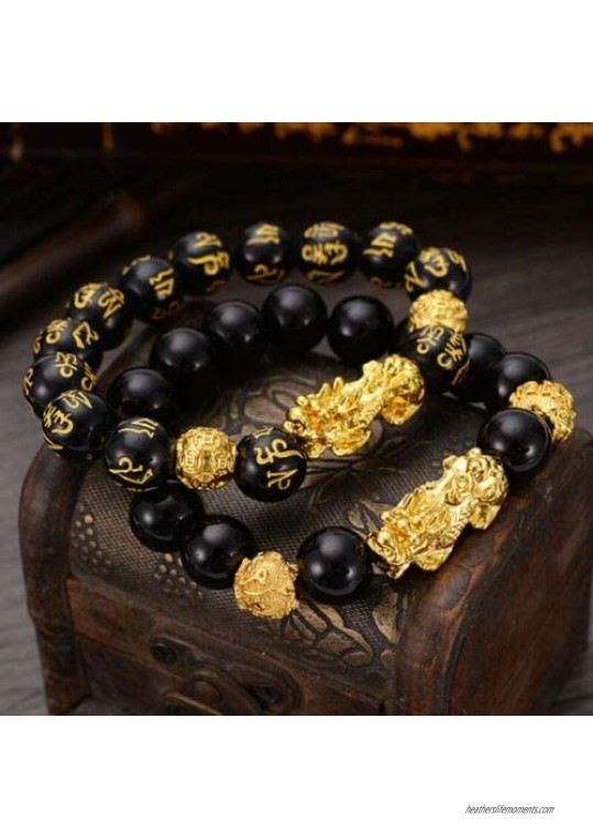 Feng Shui Wealth Bracelet Pi Xiu Obsidian Bracelet for Women Men good luck dragon bracelet Attract Wealth Money Feng Shui Jewelry