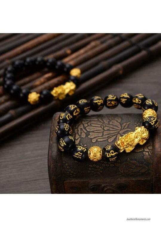 Feng Shui Wealth Bracelet Pi Xiu Obsidian Bracelet for Women Men good luck dragon bracelet Attract Wealth Money Feng Shui Jewelry