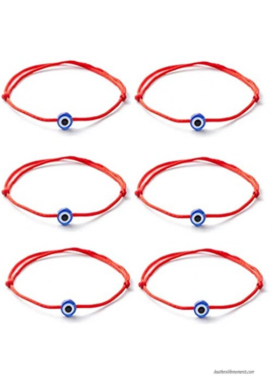 kelistom Red Evil Eye Bracelet for Women Men Teen Girls Boys Simple Minimalist Kabbalah Bracelets for Protection and Good Luck 1/2/6 Pieces