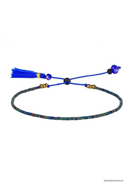 KELITCH Friendship Link Bracelet Handmade Japanese Miyuki Seed Beaded Rope String Tassel Pendant Bracelet Fashion Jewelry