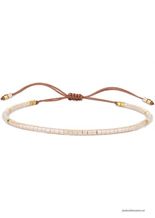 KELITCH Miyuki Beaded Friendship Bracelets Thin Rope Bracelets Women Handmade Wrap Bracelets Jewelry
