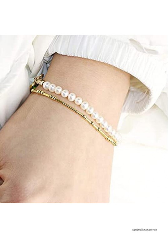 Morse Code Bracelet for Women Gold Beads Secret Message Bracelets Adjustable Friendship Bracelet Gifts Jewelry for Her Him (I Love You)