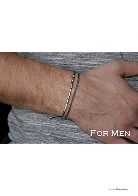 Morse Code Bracelets for Women Girls Men Secret Message Mantra Wish Bracelet Adjust Cord Couple Friendship Inspiration Jewelry Encouragement Gift for Him Her