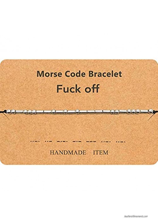 N+A Morse Code Bracelet Beads on Silk Morse Code Bracelets for Women Friendship Gifts Friendship Bracelets Gifts for Friends Gifts for Her