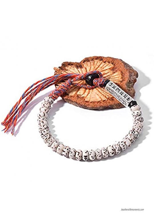 OAIITE BALIBALI Handmade Tibetan Copper Beads Bracelet Lucky Rope Bracelet Rope String Bracelet Handmade Braided Cotton Copper Beads for Women Men