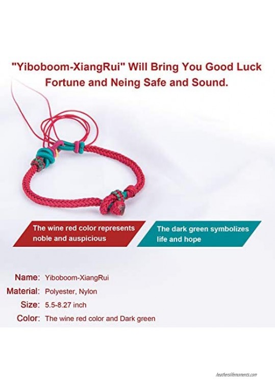 Yiboboom China Feng Red String Bracelet Red Rope Braided Bracelet for Good Luck and friendship，Support DIY